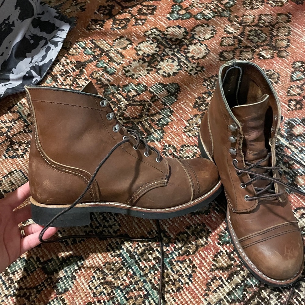 Red Wing Shoes Brown Leather Lace-Up Ankle Boots - Picture 2 of 5